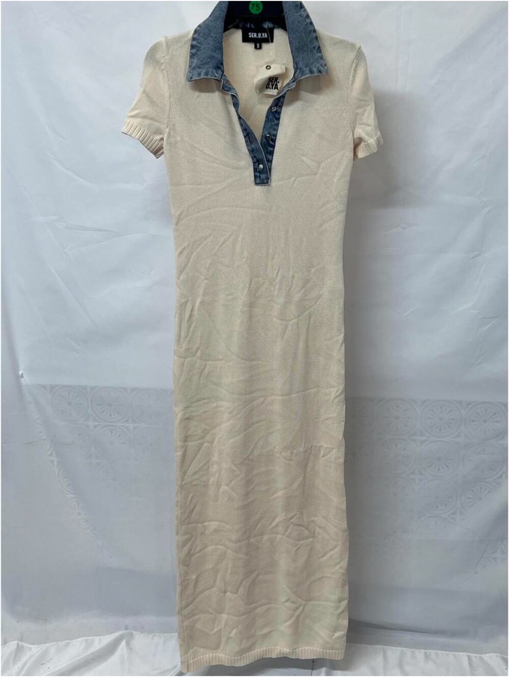 SER.O.YA Reye Maxi Dress in Eggshell & Coastline - Picture 3 of 5